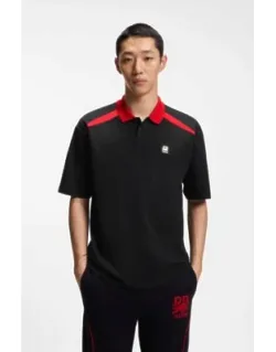 Stretch-cotton Polo Shirt With Bull Motif