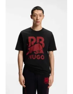 Cotton T-shirt With Bull Motif