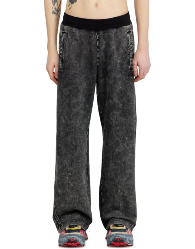 Denim-look Sweatpants With Side Bands