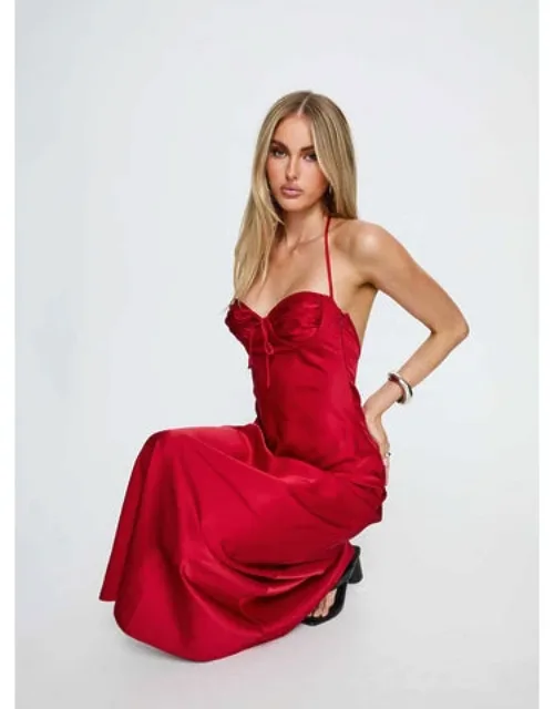 Costella Halter Satin Maxi Dress