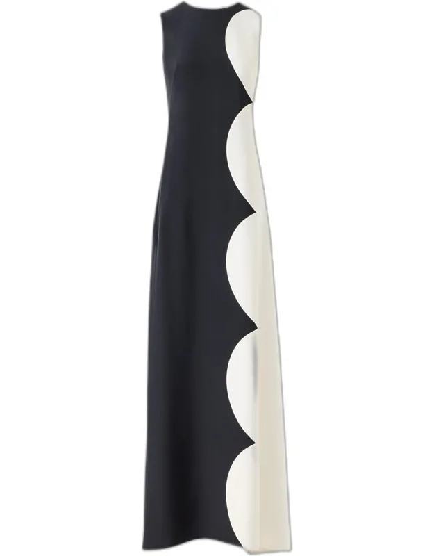 Sleeveless Cloud-print Silk Crepe Maxi Dress