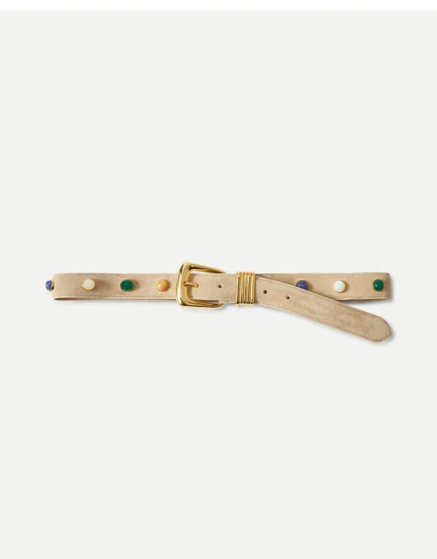 Arch Embellished Suede Belt