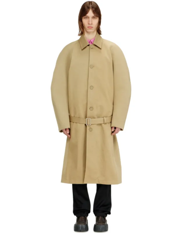 Trench Coat With Cocoon Sleeves