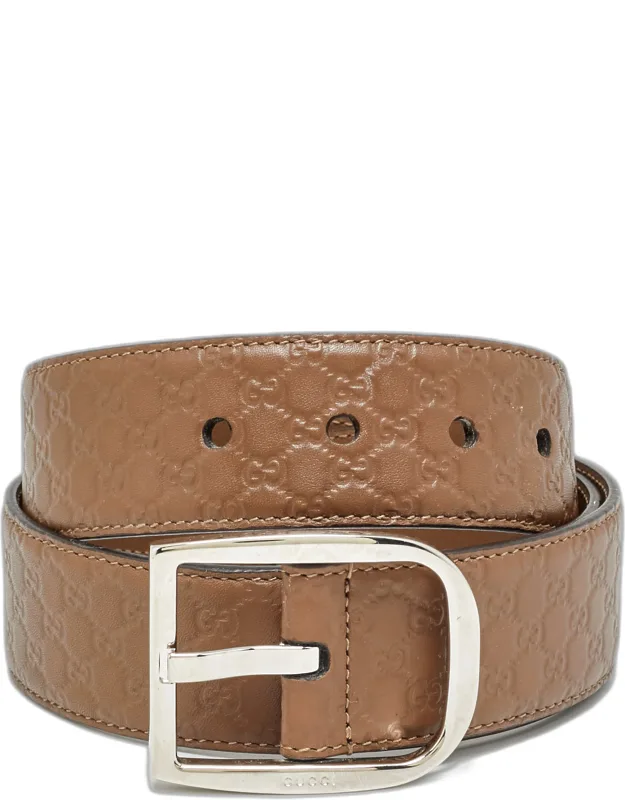 85cm Buckle Belt Microguccissima Leather