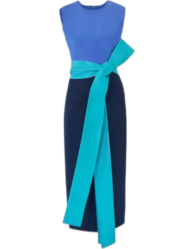 Waist-bow Sleeveless Midi Dress