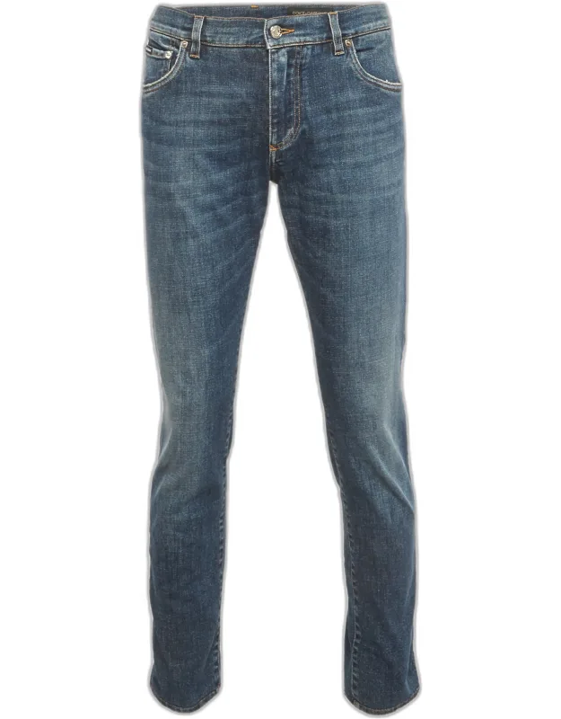 Faded Denim Slim Fit Jeans