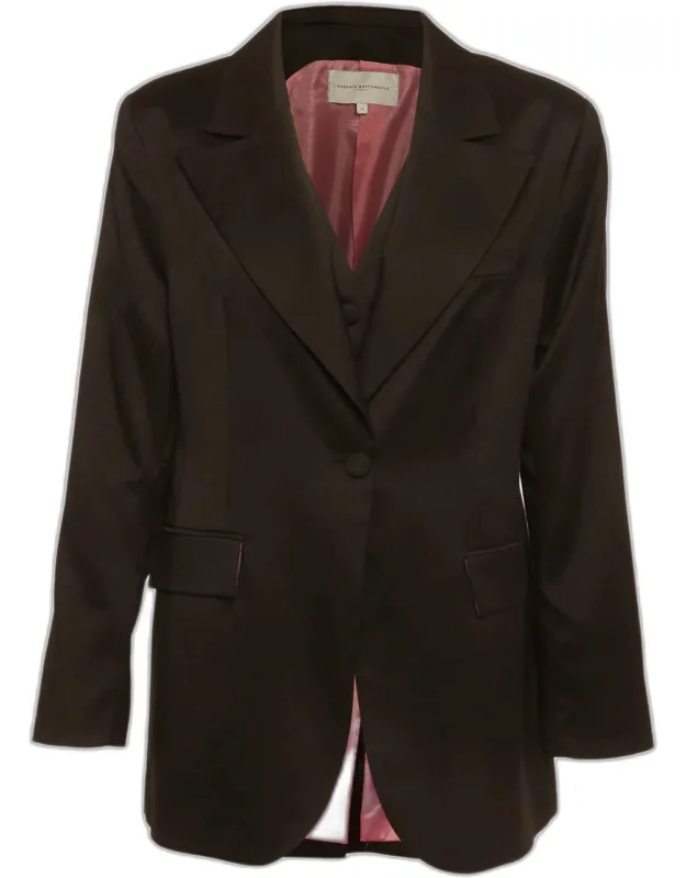 Gabardine Vest And Blazer Set