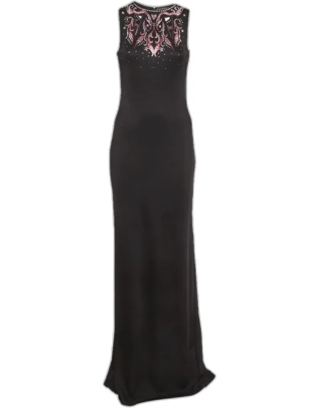 Embellished Jersey Sleeveless Maxi Dress