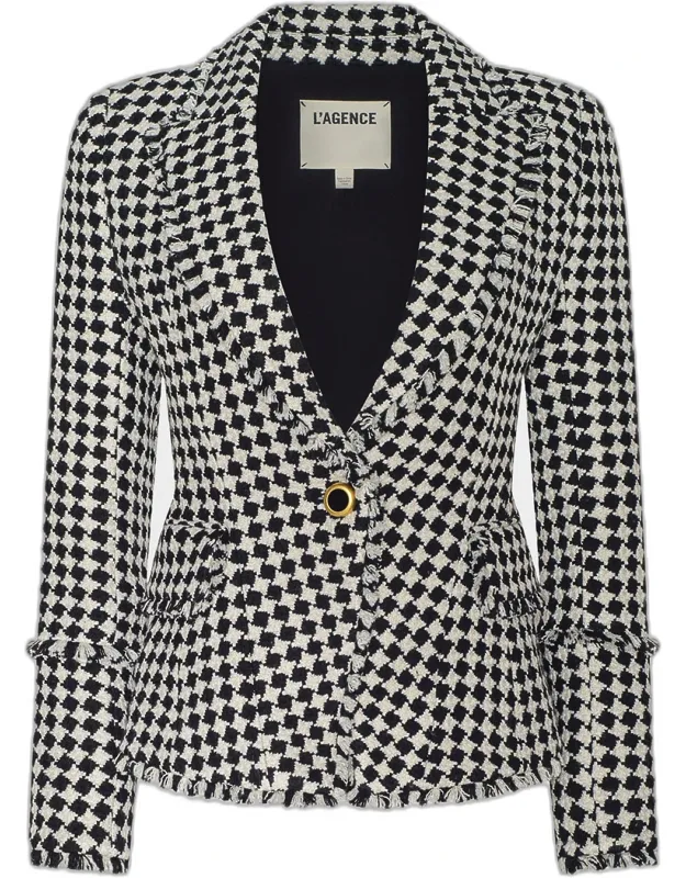 Diamond Textured Tweed Blazer