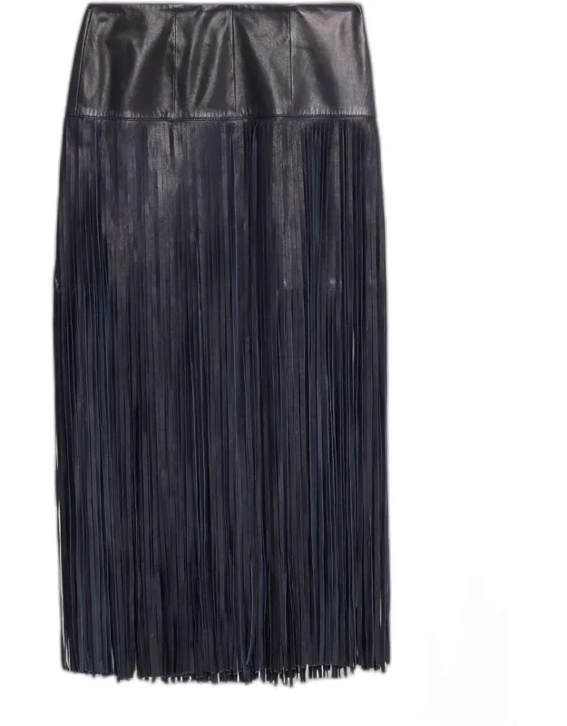 Fringe Leather Skirt