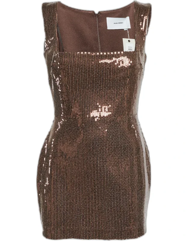 Sequin Sleeveless Portrait Mini Dress