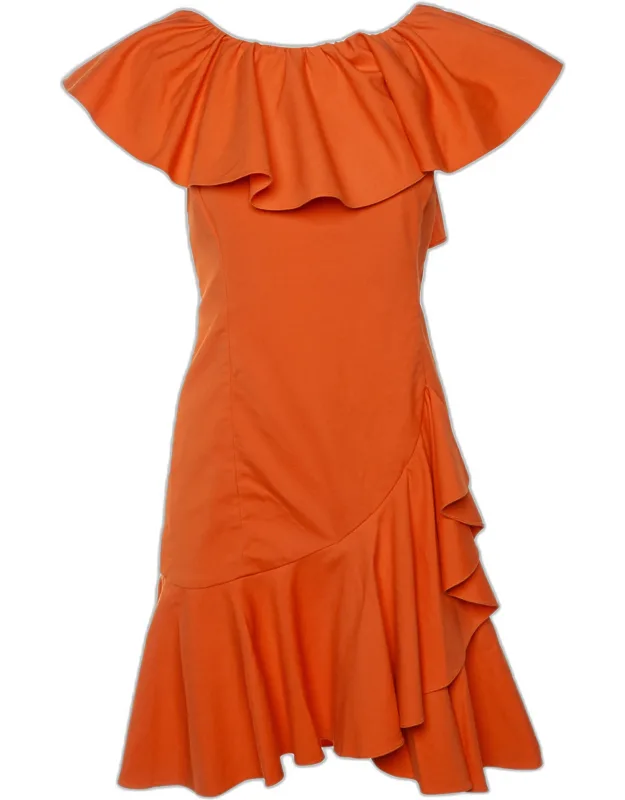 Stretch Cotton Ruffled Dress