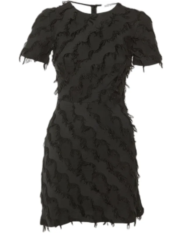 Fringed Cotton & Silk Mini Dress