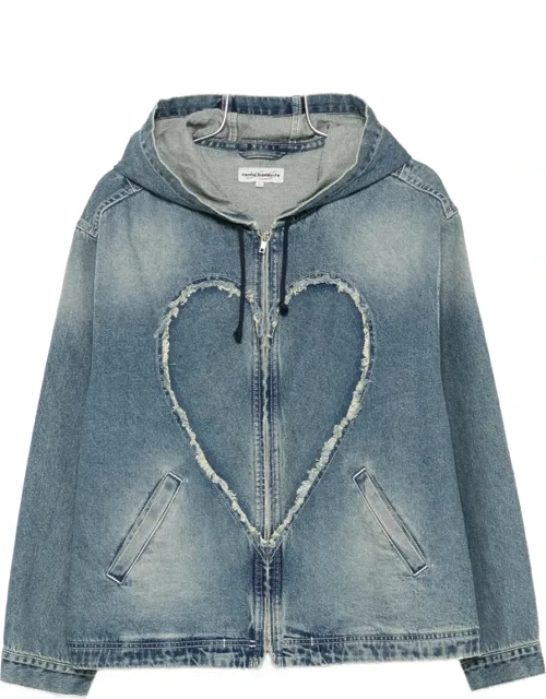 Heart Hooded Denim Jacket