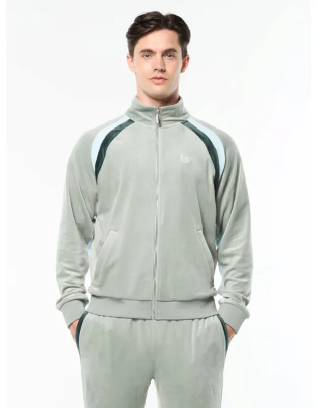Banda Track Jacket - Plush Stretch Velour, Contrast Stripe Panels