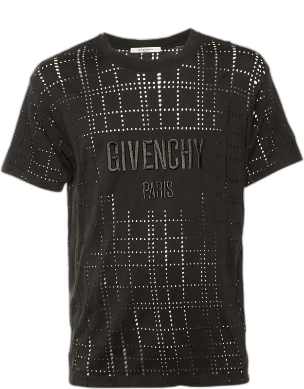Perforated Jersey Logo Embroidered T-shirt