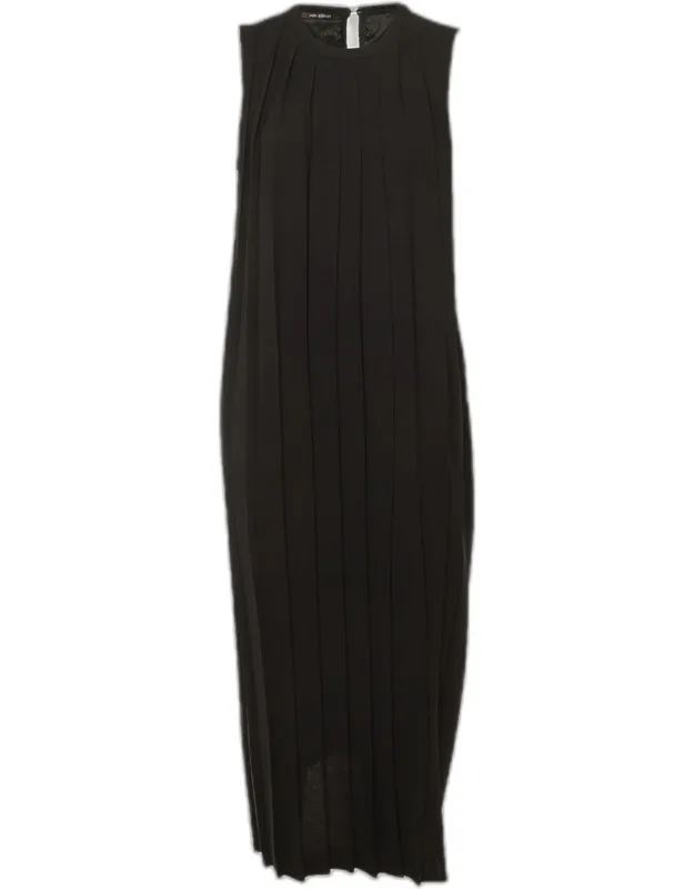 Pleated Crepe Maxi Dress