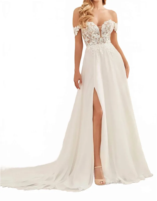 Off-the-shoulder A-line Wedding Dress