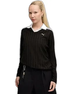 Relaxed Long-sleeve Polo T-shirt