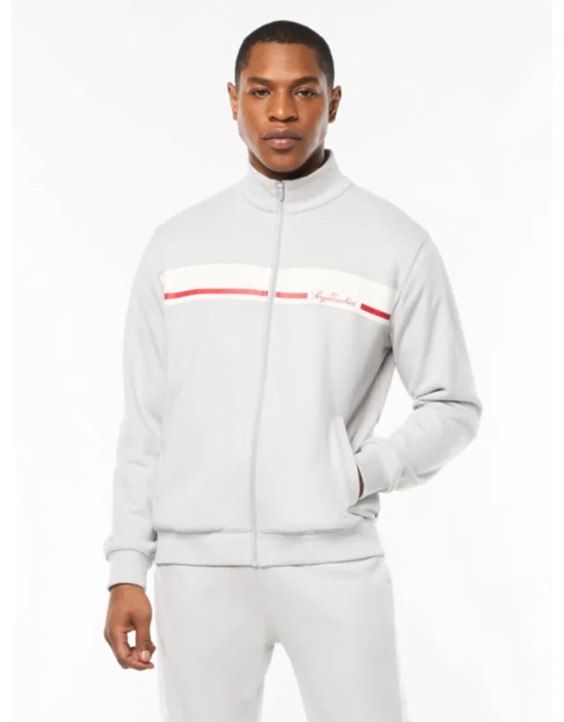 Cursivo Track Jacket With Soft Cotton French Terry And Ribbed Trims