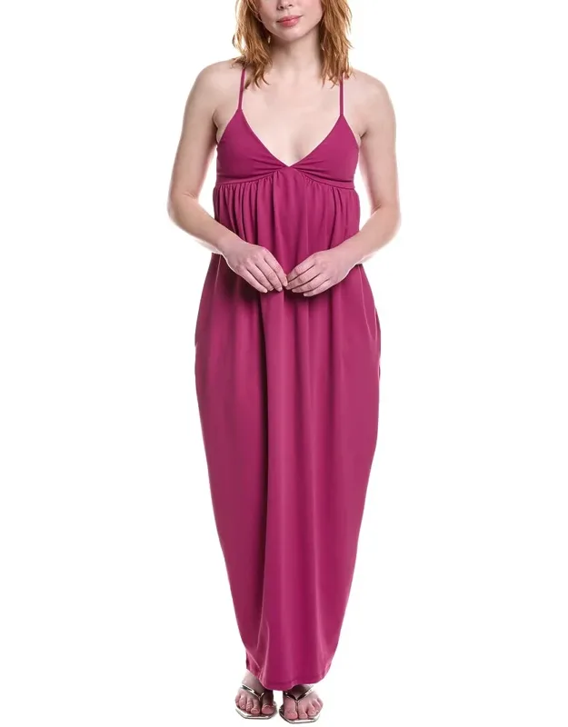 String Pleated Maxi Dress