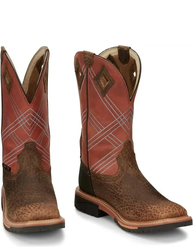 12" Waterproof Leather Work Boots