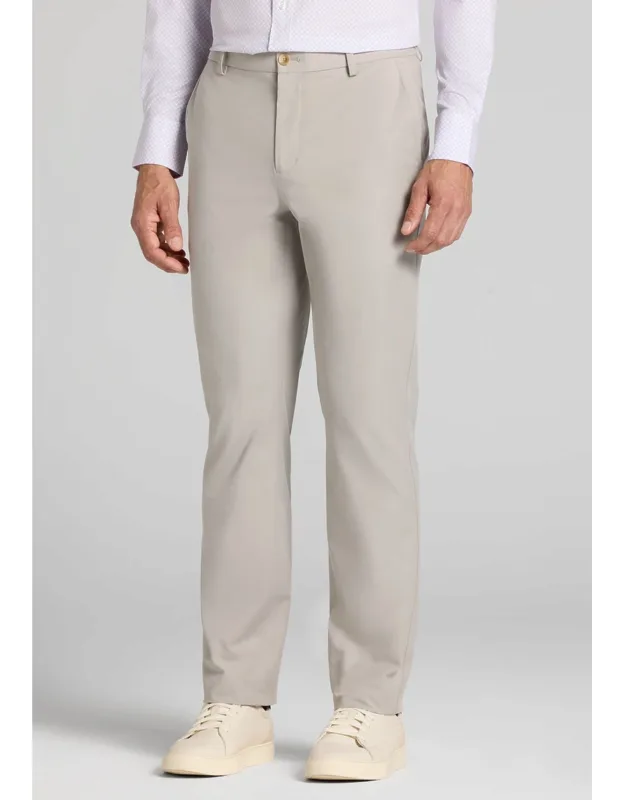 Traveler Tailored Fit Cotton Blend Flat Front Golf Chinos
