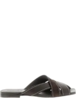 Sandals In Smooth And Suede Leather