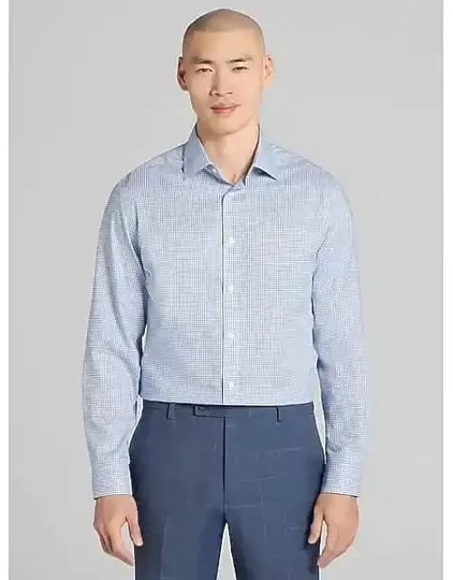 Modern Fit Mini Check Spread Collar Dress Shirt