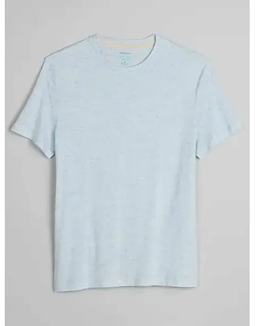 Modern Fit Linen Blend Burnout Crewneck Tee