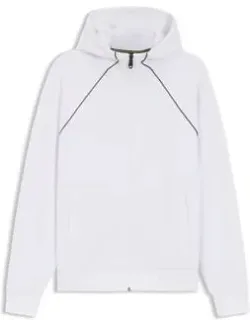 Piping-detail Zip-up Hoodie In A Cotton Blend