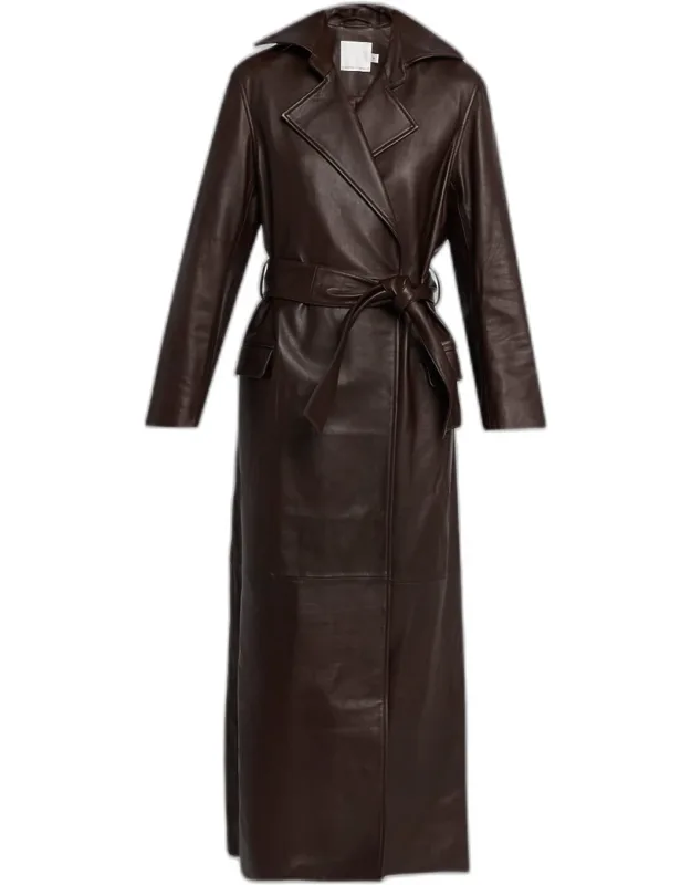 Calais Leather Trench Coat