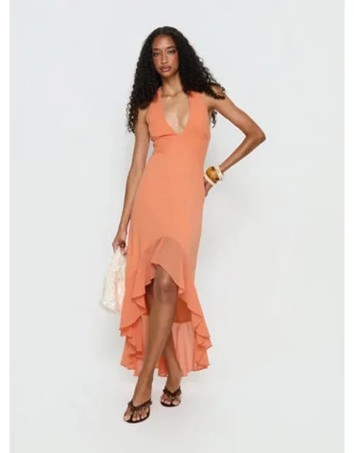 Halter Frill Maxi Dress