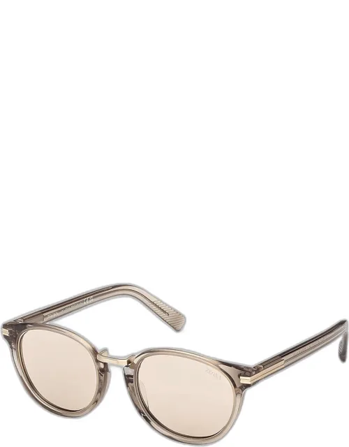 51mm Round Sunglasses With Monochromatic Lenses And 100% Uva/uvb Protection