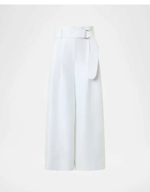 Fiorella Linen Wide-leg Culotte Pants