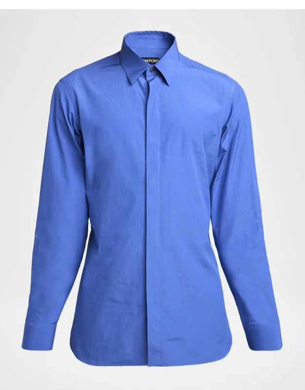 Piece-dyed Cotton Poplin Dress Shirt