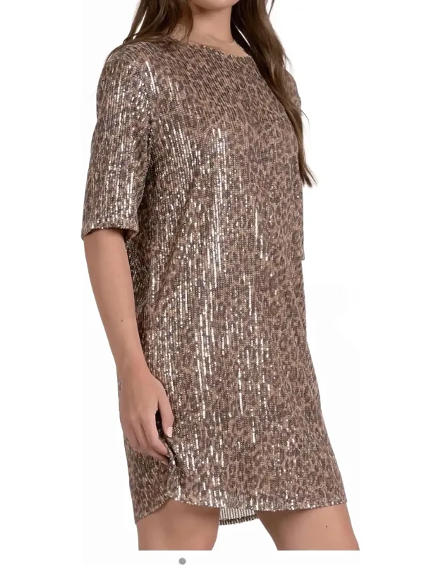 Sequin Round Neck Dress