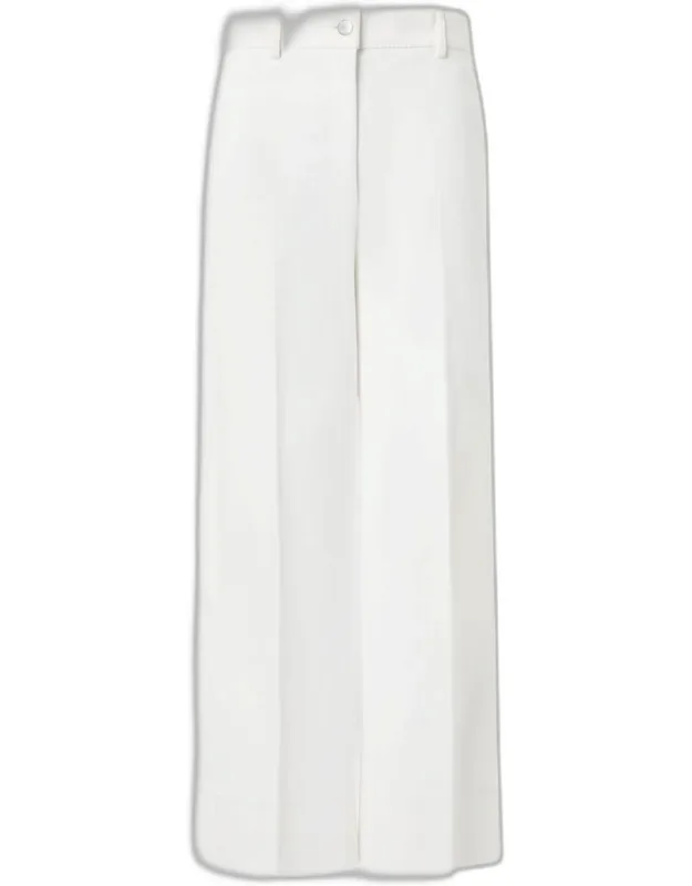 Chiara Stretch Denim Wide-leg Crop Pants