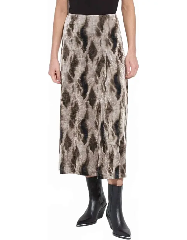 Dominique St Velvet Pleated Skirt