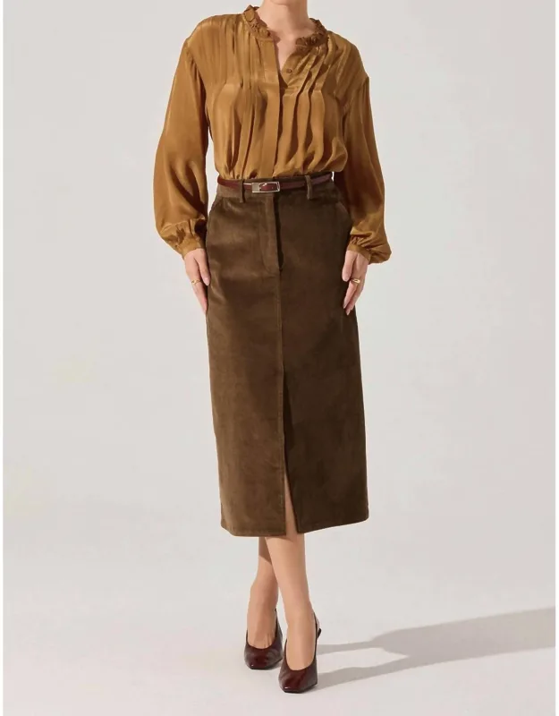 Pleated Ruffle Trim Top