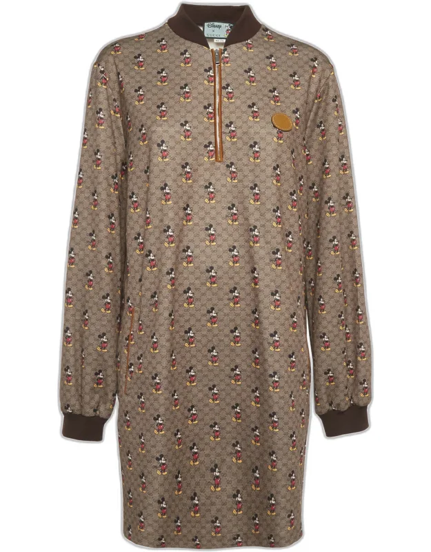 Mickey Mouse Print Jersey Mini Dress