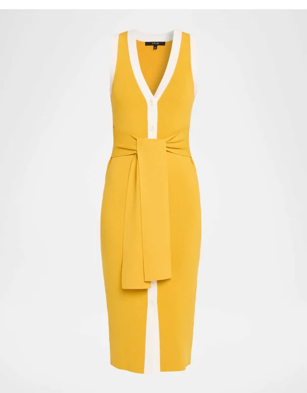 Knit Belted Midi Dress