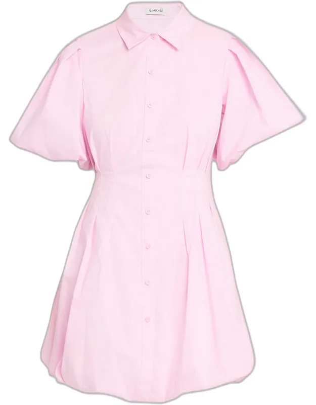 Cleo Balloon Pintuck Poplin Mini Dress