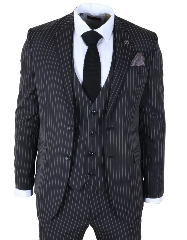 Classic Pinstripe 3 Piece Suit