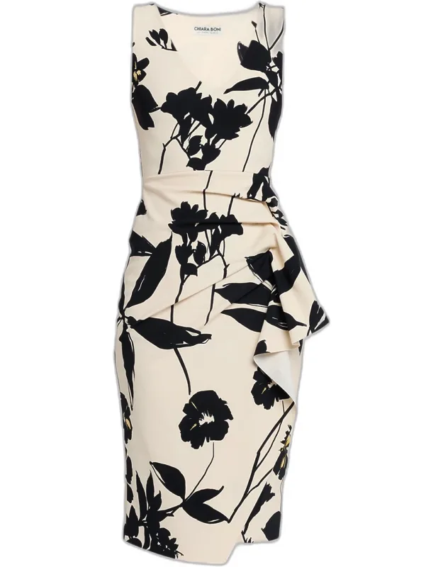 Floral-print Stretch Jersey Bodycon Dress