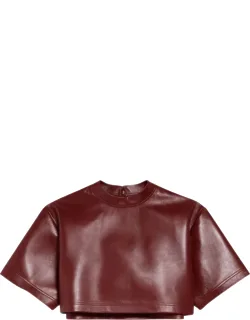 Short-sleeve Leather T-shirt