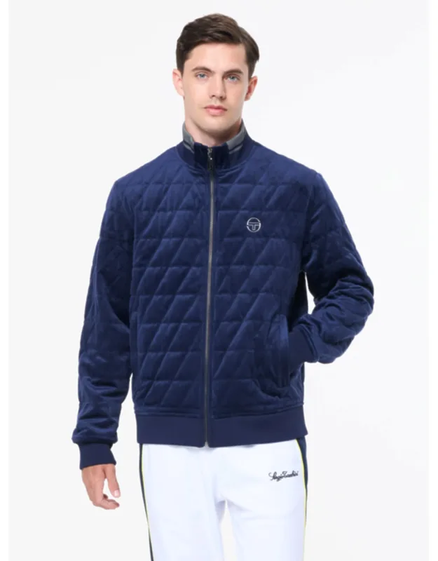 Quilted Velour Bomber Jacket