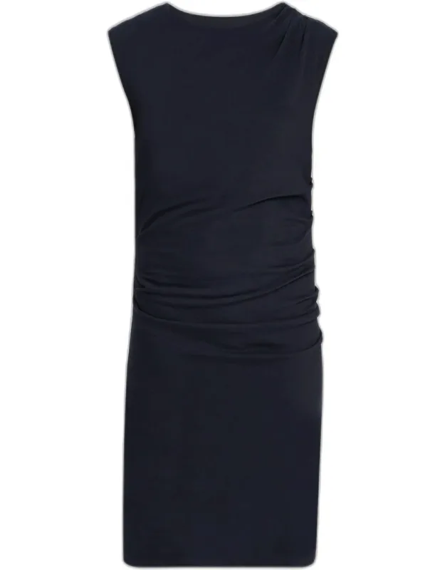 Twist Draped Cotton Dress