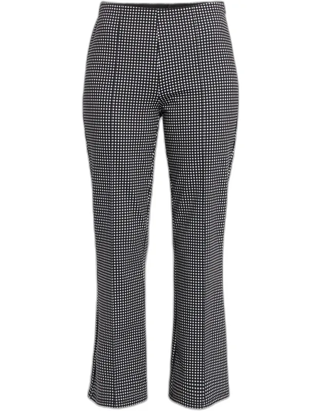 Gingham Cropped Flare Pants