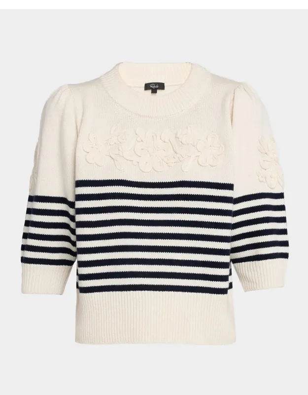 Floral Striped Wool-blend Sweater